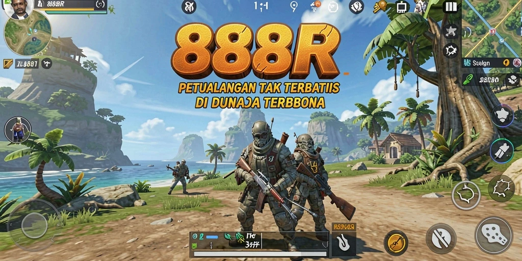 Screenshot 888R menunjukkan pemain menjelajahi dunia terbuka yang menakjubkan.