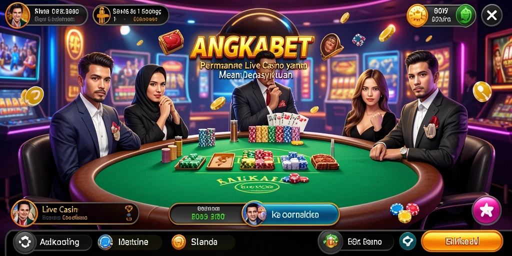 Screenshot gameplay ANGKABET yang menampilkan suasana Live Casino yang seru.