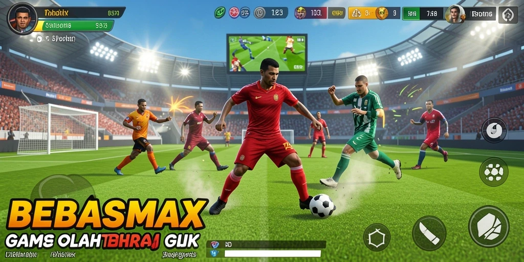 Tampilan gameplay seru BEBASMAX dalam aksi olahraga.
