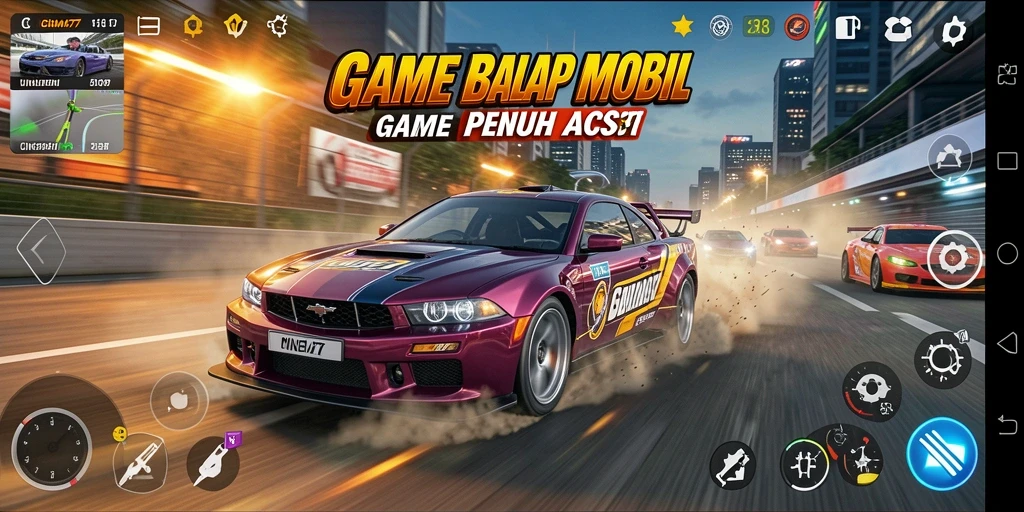 Gameplay mendebarkan dengan balapan yang penuh aksi di CINEMA77.