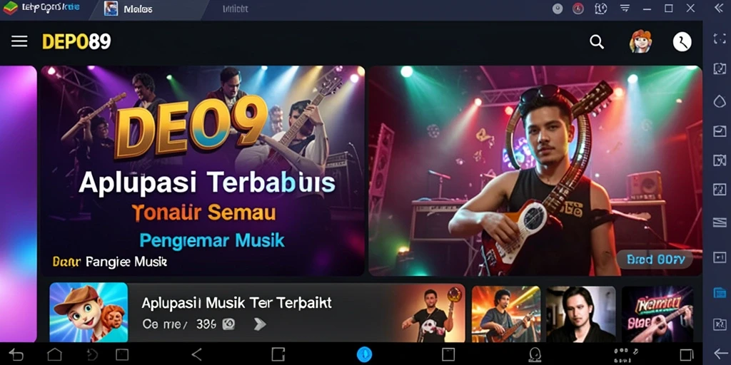 Tampilan menarik DEPO89 dengan berbagai pilihan musik.