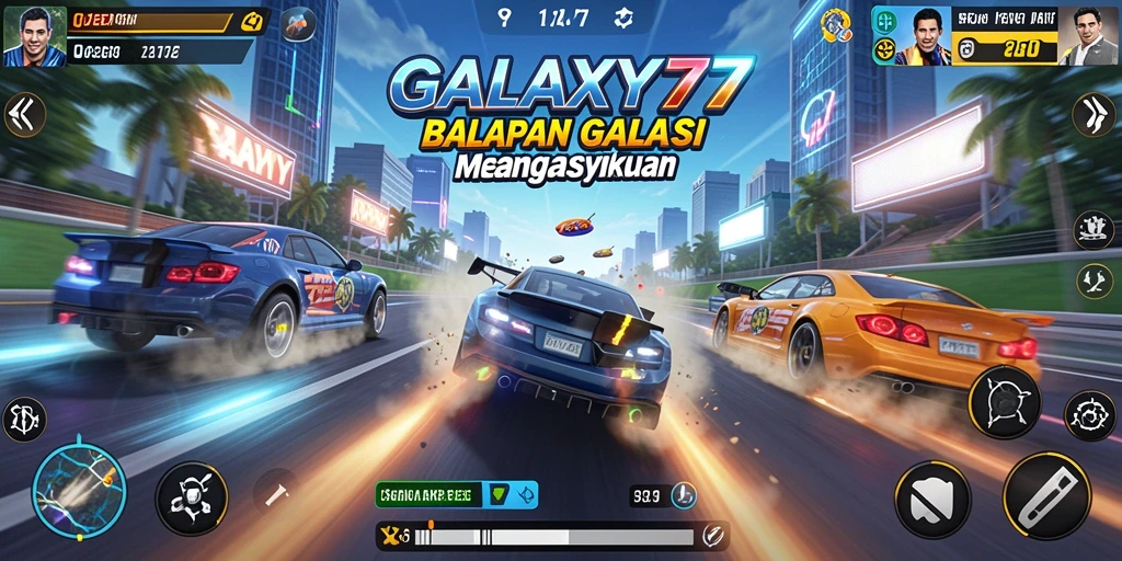 Tampilan menegangkan dari balapan dalam GALAXY77.
