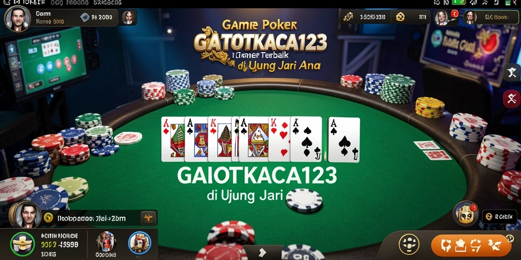 Tampilan gameplay GATOTKACA123 dengan pemain yang beraksi di meja poker.