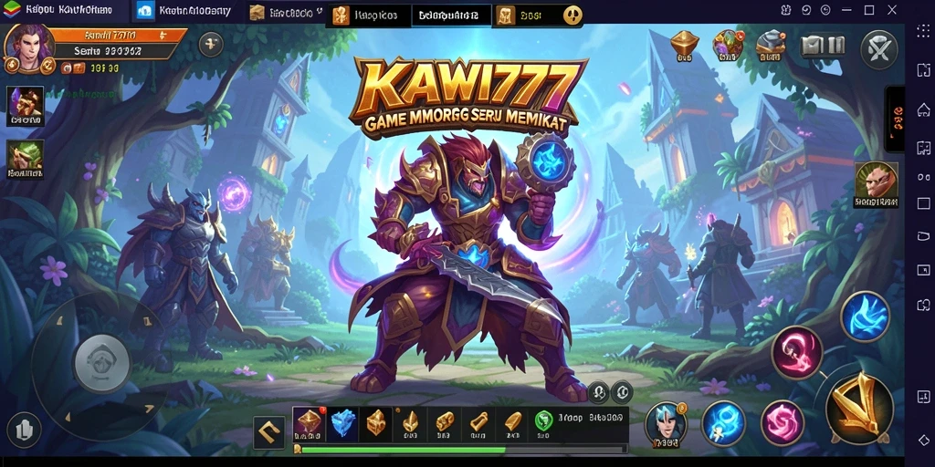 Screenshot gameplay KAWI777 yang menampilkan pertarungan epik.