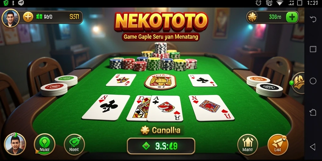 Tampilan gameplay seru dari NEKOTOTO dalam permainan Gaple.