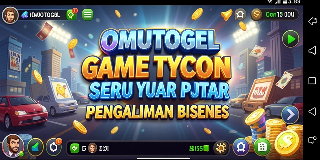 Screenshot utama OMUTOGEL menunjukkan gameplay Tycoon yang menarik dan interaktif.
