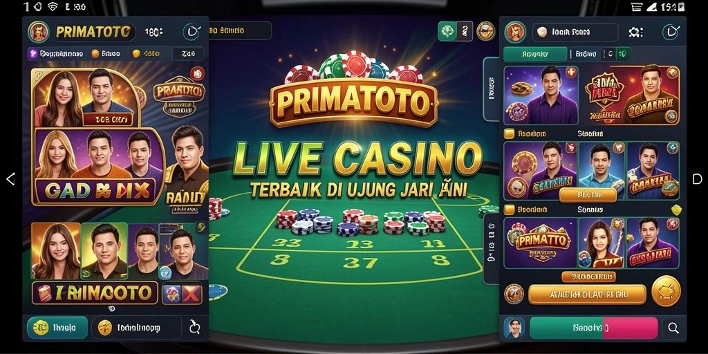 Tampilan menarik dari gameplay Live Casino dalam PRIMATOTO.